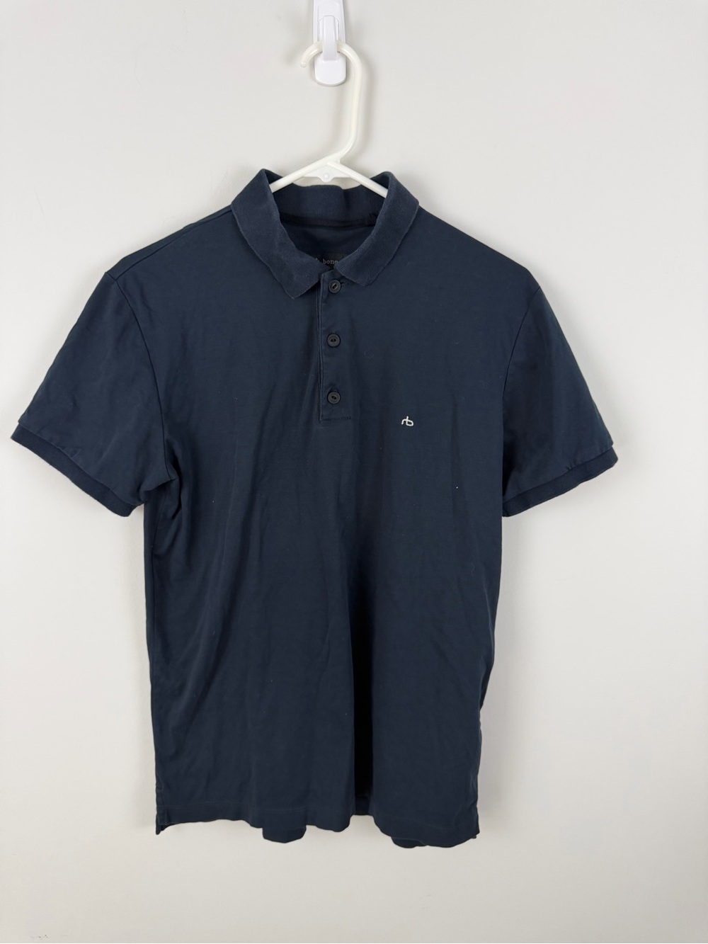 rag & bone Navy Short-Sleeve Polo Shirt